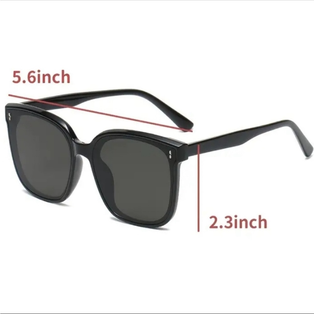 Black Square Oversized Sunglasses - Picture 3 of 4